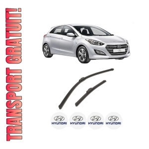 Set stergatoare auto HYUNDAI i30 (GD) din 2011-2016, pentru parbriz auto, 2 bucati, Bosch Aerotwin Retrofit, din cauciuc siliconat rezistent, 4 Stickere Auto HYUNDAI