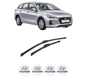 Set stergatoare auto HYUNDAI i30 Kombi Van (PDE) din 2017-2020, pentru parbriz auto, 2 bucati, Bosch Aerotwin Retrofit, din cauciuc siliconat rezistent, 4 Stickere Auto HYUNDAI - Img 2