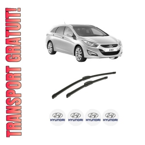Set stergatoare auto HYUNDAI i40 I CW (VF) din 2011-2019, pentru parbriz auto, 2 bucati, Bosch Aerotwin Retrofit, din cauciuc siliconat rezistent, 4 Stickere Auto HYUNDAI