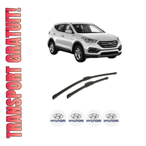Set stergatoare auto HYUNDAI SANTA FE IV (TM, TMA) din 2018-2022, pentru parbriz auto, 2 bucati, Bosch Aerotwin Retrofit, din cauciuc siliconat rezistent, 4 Stickere Auto HYUNDAI