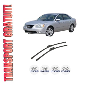 Set stergatoare auto HYUNDAI SONATA V (NF) din 2005-2010, pentru parbriz auto, 2 bucati, Bosch Aerotwin Retrofit, din cauciuc siliconat rezistent, 4 Stickere Auto HYUNDAI