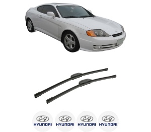 Set stergatoare auto HYUNDAI TIBURON Coupe din 1996-2008, pentru parbriz auto, 2 bucati, Bosch Aerotwin Retrofit, din cauciuc siliconat rezistent, 4 Stickere Auto HYUNDAI - Img 2