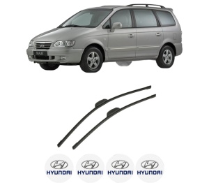 Set stergatoare auto HYUNDAI TRAJET (FO) din 2000-2008, pentru parbriz auto, 2 bucati, Bosch Aerotwin Retrofit, din cauciuc siliconat rezistent, 4 Stickere Auto HYUNDAI - Img 2