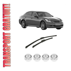 Set stergatoare auto INFINITI G Saloon din 2002-2013, pentru parbriz auto, 2 bucati, Bosch Aerotwin Retrofit, din cauciuc siliconat rezistent, 4 Stickere Auto INFINITI