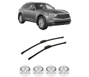 Set stergatoare auto INFINITI QX70 din 2013-2014, pentru parbriz auto, 2 bucati, Bosch Aerotwin Retrofit, din cauciuc siliconat rezistent, 4 Stickere Auto INFINITI - Img 2