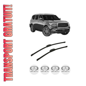 Set stergatoare auto INFINITI QX80 din 2013, pentru parbriz auto, 2 bucati, Bosch Aerotwin Retrofit, din cauciuc siliconat rezistent, 4 Stickere Auto INFINITI