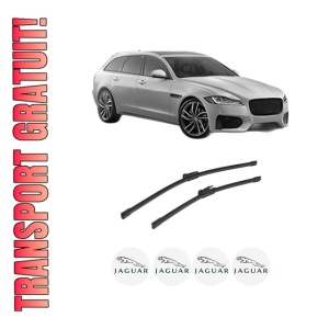 Set stergatoare auto JAGUAR XF SPORTBRAKE (X250) din 2012-2014, pentru parbriz auto, 2 bucati, Bosch Aerotwin, din cauciuc siliconat rezistent, 4 Stickere Auto JAGUAR