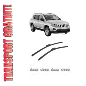 Set stergatoare auto JEEP COMPASS (MK49) din 2006-2011, pentru parbriz auto, 2 bucati, Bosch Aerotwin Retrofit, din cauciuc siliconat rezistent, 4 Stickere Auto JEEP