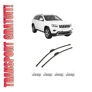 Set stergatoare auto JEEP GRAND CHEROKEE VAN (WK2) din 2013-2017, pentru parbriz auto, 2 bucati, Bosch Aerotwin Retrofit, din cauciuc siliconat rezistent, 4 Stickere Auto JEEP