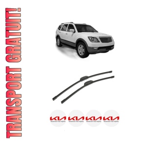 Set stergatoare auto KIA BORREGO (HM) din 2007, pentru parbriz auto, 2 bucati, Bosch Aerotwin Retrofit, din cauciuc siliconat rezistent, 4 Stickere Auto KIA