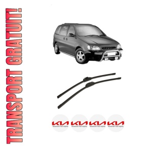 Set stergatoare auto KIA CARNIVAL II (GQ) din 2001-2006, pentru parbriz auto, 2 bucati, Bosch Aerotwin Retro Truck, din cauciuc siliconat rezistent, 4 Stickere Auto KIA