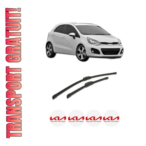 Set stergatoare auto KIA RIO III (UB) din 2011-2017, pentru parbriz auto, 2 bucati, Bosch Aerotwin Retrofit, din cauciuc siliconat rezistent, 4 Stickere Auto KIA