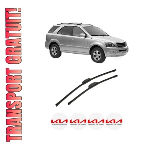 Set stergatoare auto KIA SORENTO I VAN (JC) din 2005-2006, pentru parbriz auto, 2 bucati, Bosch Aerotwin Retrofit, din cauciuc siliconat rezistent, 4 Stickere Auto KIA