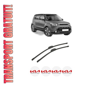 Set stergatoare auto KIA SOUL II (PS) din 2014-2018, pentru parbriz auto, 2 bucati, Bosch Aerotwin Retrofit, din cauciuc siliconat rezistent, 4 Stickere Auto KIA