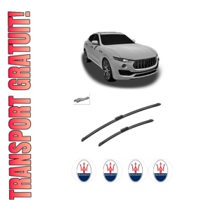 Set stergatoare auto MASERATI LEVANTE SUV (M161) din 2016, pentru parbriz auto, 2 bucati, Bosch Aerotwin, din cauciuc siliconat rezistent, 4 Stickere Auto MASERATI
