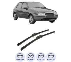 Set stergatoare auto MAZDA 121 III (JASM, JBSM) din 1996-2003, pentru parbriz auto, 2 bucati, Bosch Aerotwin Retrofit, din cauciuc siliconat rezistent, 4 Stickere Auto MAZDA - Img 2