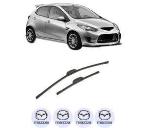 Set stergatoare auto MAZDA 2 (DE_, DH_) din 2007-2015, pentru parbriz auto, 2 bucati, Bosch Aerotwin Retrofit, din cauciuc siliconat rezistent, 4 Stickere Auto MAZDA - Img 2