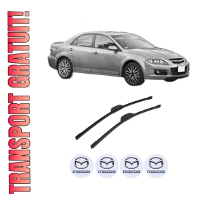 Set stergatoare auto MAZDA 6 Hatchback (GG) din 2002-2007, pentru parbriz auto, 2 bucati, Bosch Aerotwin Retrofit, din cauciuc siliconat rezistent, 4 Stickere Auto MAZDA