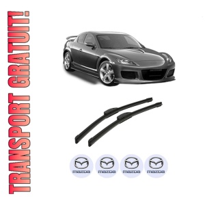 Set stergatoare auto MAZDA RX-8 (SE, FE) din 2003-2012, pentru parbriz auto, 2 bucati, Bosch Aerotwin Retrofit, din cauciuc siliconat rezistent, 4 Stickere Auto MAZDA