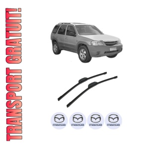 Set stergatoare auto MAZDA TRIBUTE (EP) din 2000-2008, pentru parbriz auto, 2 bucati, Bosch Aerotwin Retrofit, din cauciuc siliconat rezistent, 4 Stickere Auto MAZDA