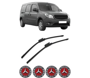 Set stergatoare auto MERCEDES-BENZ CITAN Mixto (Double Cabin) (W415) din 2012-2021, pentru parbriz auto, 2 bucati, Bosch Aerotwin, din cauciuc siliconat rezistent, 4 Stickere Auto MERCEDES-BENZ - Img 2