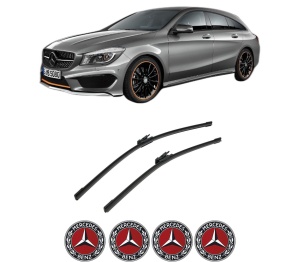 Set stergatoare auto MERCEDES-BENZ CLA Shooting Brake (X117) din 2015-2019, pentru parbriz auto, 2 bucati, Bosch Aerotwin, din cauciuc siliconat rezistent, 4 Stickere Auto MERCEDES-BENZ - Img 2