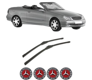 Set stergatoare auto MERCEDES-BENZ CLK Convertible (A209) din 2002-2010, pentru parbriz auto, 2 bucati, Bosch Aerotwin, din cauciuc siliconat rezistent, 4 Stickere Auto MERCEDES-BENZ - Img 2
