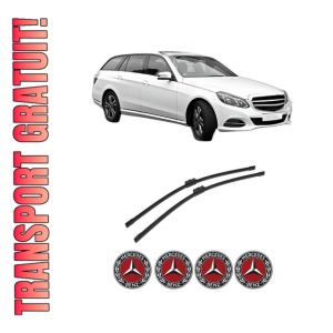Set stergatoare auto MERCEDES-BENZ E-CLASS T-Model (S212) din 2009-2016, pentru parbriz auto, 2 bucati, Bosch Aerotwin, din cauciuc siliconat rezistent, 4 Stickere Auto MERCEDES-BENZ