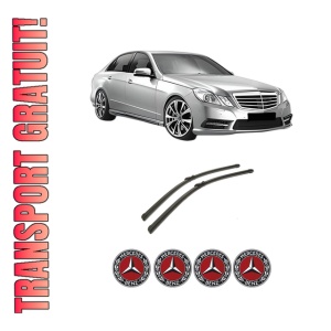 Set stergatoare auto MERCEDES-BENZ E-CLASS (W212) din 2009-2016, pentru parbriz auto, 2 bucati, Bosch Aerotwin, din cauciuc siliconat rezistent, 4 Stickere Auto MERCEDES-BENZ
