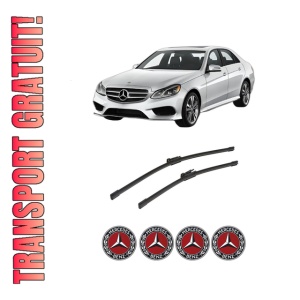 Set stergatoare auto MERCEDES-BENZ E-CLASS (W213) din 2016-2023, pentru parbriz auto, 2 bucati, Bosch Aerotwin, din cauciuc siliconat rezistent, 4 Stickere Auto MERCEDES-BENZ