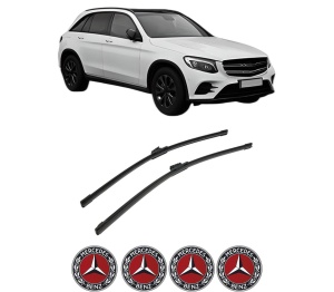 Set stergatoare auto MERCEDES-BENZ GLC (X253) din 2015-2022, pentru parbriz auto, 2 bucati, Bosch Aerotwin, din cauciuc siliconat rezistent, 4 Stickere Auto MERCEDES-BENZ - Img 2