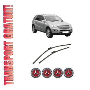 Set stergatoare auto MERCEDES-BENZ M-CLASS (W164) din 2005-2011, pentru parbriz auto, 2 bucati, Bosch Aerotwin, din cauciuc siliconat rezistent, 4 Stickere Auto MERCEDES-BENZ