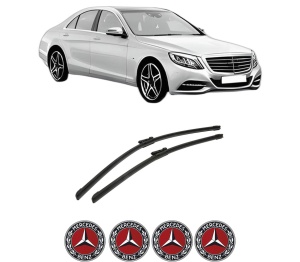 Set stergatoare auto MERCEDES-BENZ S-CLASS (W222, V222, X222) din 2013-2020, pentru parbriz auto, 2 bucati, Bosch Aerotwin, din cauciuc siliconat rezistent, 4 Stickere Auto MERCEDES-BENZ - Img 2