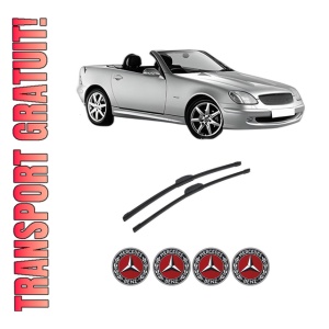 Set stergatoare auto MERCEDES-BENZ SLK (R170) din 1996-2004, pentru parbriz auto, 2 bucati, Bosch Aerotwin Retrofit, din cauciuc siliconat rezistent, 4 Stickere Auto MERCEDES-BENZ