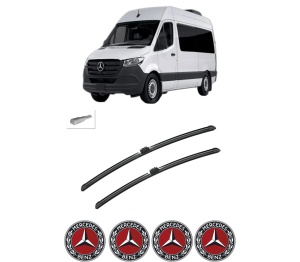 Set stergatoare auto MERCEDES-BENZ SPRINTER 3-t Tourer Bus (B907) din 2018-2021, pentru parbriz auto, 2 bucati, Bosch Aerotwin, din cauciuc siliconat rezistent, 4 Stickere Auto MERCEDES-BENZ - Img 2