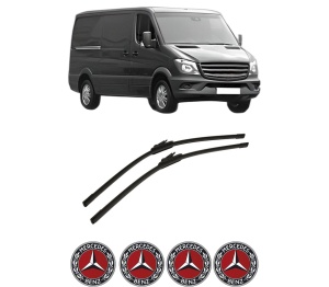 Set stergatoare auto MERCEDES-BENZ SPRINTER 4,6-t Van (B906) din 2006-2018, pentru parbriz auto, 2 bucati, Bosch Aerotwin, din cauciuc siliconat rezistent, 4 Stickere Auto MERCEDES-BENZ - Img 2
