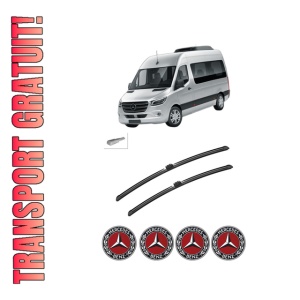 Set stergatoare auto MERCEDES-BENZ SPRINTER 4-t Tourer Bus (B907) din 2018-2022, pentru parbriz auto, 2 bucati, Bosch Aerotwin, din cauciuc siliconat rezistent, 4 Stickere Auto MERCEDES-BENZ