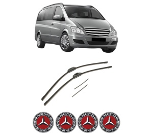 Set stergatoare auto MERCEDES-BENZ VIANO (W639) din 2003-2014, pentru parbriz auto, 2 bucati, Bosch Aerotwin Retro Truck, din cauciuc siliconat rezistent, 4 Stickere Auto MERCEDES-BENZ - Img 2
