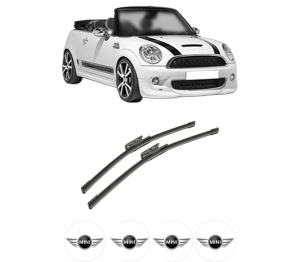 Set stergatoare auto MINI MINI Convertible (R57) din 2007-2015, pentru parbriz auto, 2 bucati, Bosch Aerotwin, din cauciuc siliconat rezistent, 4 Stickere Auto MINI - Img 2