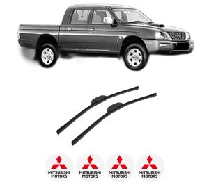 Set stergatoare auto MITSUBISHI L200 (K7_T, K6_T, K5_T) din 1996-2007, pentru parbriz auto, 2 bucati, Bosch Aerotwin Retrofit, din cauciuc siliconat rezistent, 4 Stickere Auto MITSUBISHI - Img 2