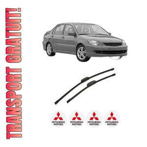 Set stergatoare auto MITSUBISHI LANCER VII (CS_A, CT_A) din 2000-2013, pentru parbriz auto, 2 bucati, Bosch Aerotwin Retrofit, din cauciuc siliconat rezistent, 4 Stickere Auto MITSUBISHI