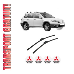 Set stergatoare auto MITSUBISHI OUTLANDER I (CU_W) din 2003-2007, pentru parbriz auto, 2 bucati, Bosch Aerotwin Retrofit, din cauciuc siliconat rezistent, 4 Stickere Auto MITSUBISHI