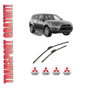 Set stergatoare auto MITSUBISHI OUTLANDER III (GG_W, GF_W, ZJ, ZL, ZK) din 2012-2022, pentru parbriz auto, 2 bucati, Bosch Aerotwin Retrofit, din cauciuc siliconat rezistent, 4 Stickere Auto MITSUBISHI