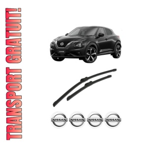 Set stergatoare auto NISSAN JUKE (F16_) din 2019, pentru parbriz auto, 2 bucati, Bosch Aerotwin, din cauciuc siliconat rezistent, 4 Stickere Auto NISSAN