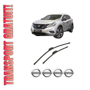 Set stergatoare auto NISSAN MURANO III (Z52_) din 2016, pentru parbriz auto, 2 bucati, Bosch Aerotwin Retrofit, din cauciuc siliconat rezistent, 4 Stickere Auto NISSAN