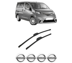 Set stergatoare auto NISSAN NV200 / EVALIA Bus din 2010-2014, pentru parbriz auto, 2 bucati, Bosch Aerotwin Retrofit, din cauciuc siliconat rezistent, 4 Stickere Auto NISSAN - Img 2