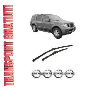 Set stergatoare auto NISSAN PATHFINDER IV (R52) din 2013, pentru parbriz auto, 2 bucati, Bosch Aerotwin Retrofit, din cauciuc siliconat rezistent, 4 Stickere Auto NISSAN