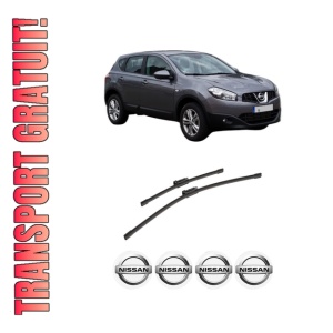 Set stergatoare auto NISSAN QASHQAI I VAN (J10) din 2013-2014, pentru parbriz auto, 2 bucati, Bosch Aerotwin, din cauciuc siliconat rezistent, 4 Stickere Auto NISSAN