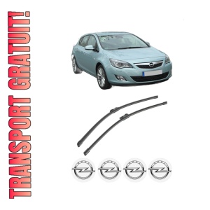 Set stergatoare auto OPEL ASTRA J (P10) din 2009-2015, pentru parbriz auto, 2 bucati, Bosch Aerotwin, din cauciuc siliconat rezistent, 4 Stickere Auto OPEL