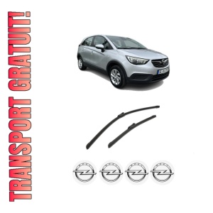 Set stergatoare auto OPEL CROSSLAND X / CROSSLAND (P17, P2QO) din 2017-2020, pentru parbriz auto, 2 bucati, Bosch Aerotwin, din cauciuc siliconat rezistent, 4 Stickere Auto OPEL